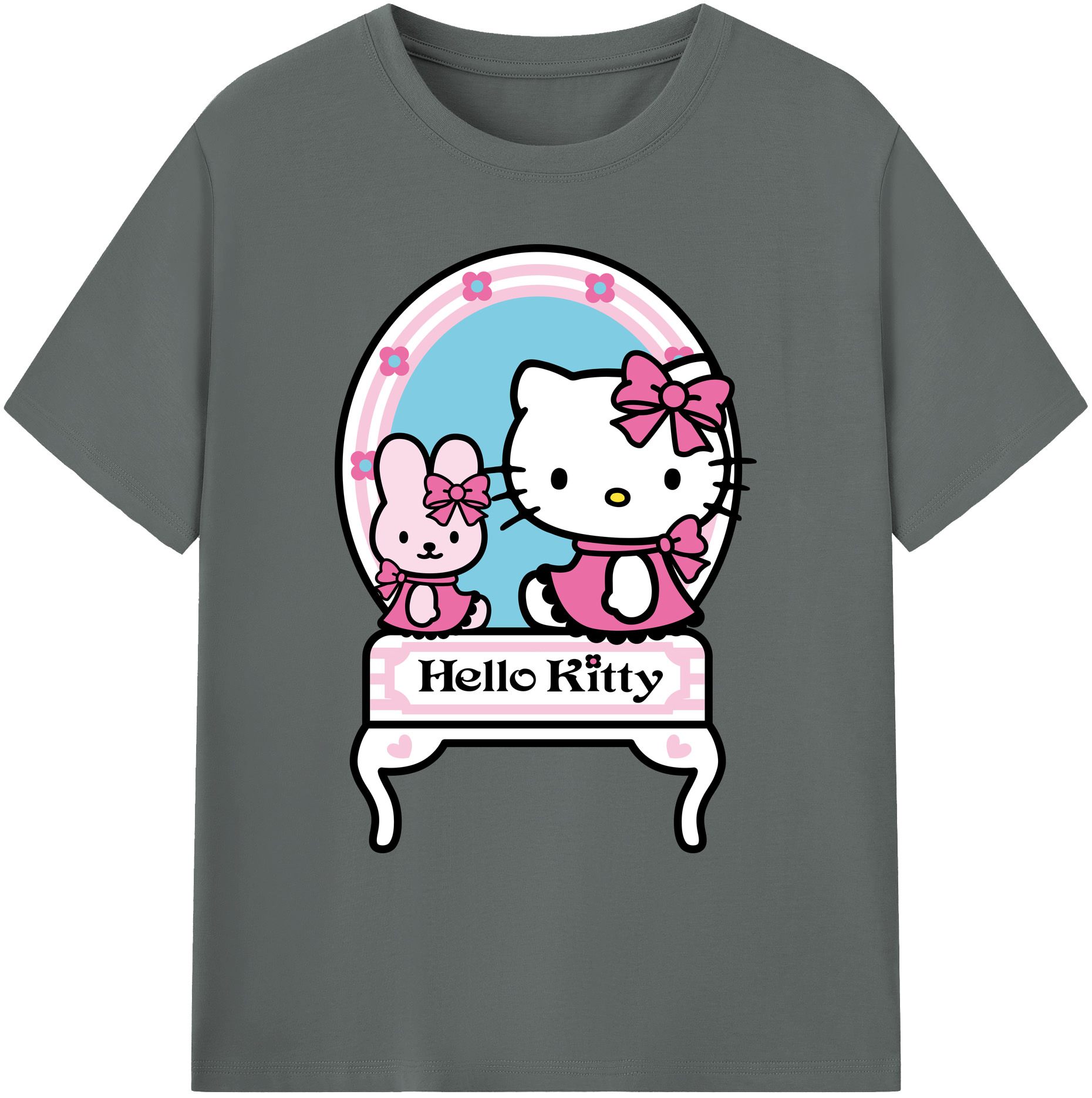 （画像用） Hello Kitty ハローキティ 綿100％ メンズ半袖Tシャツ｜肌触りやわらか＆通気性